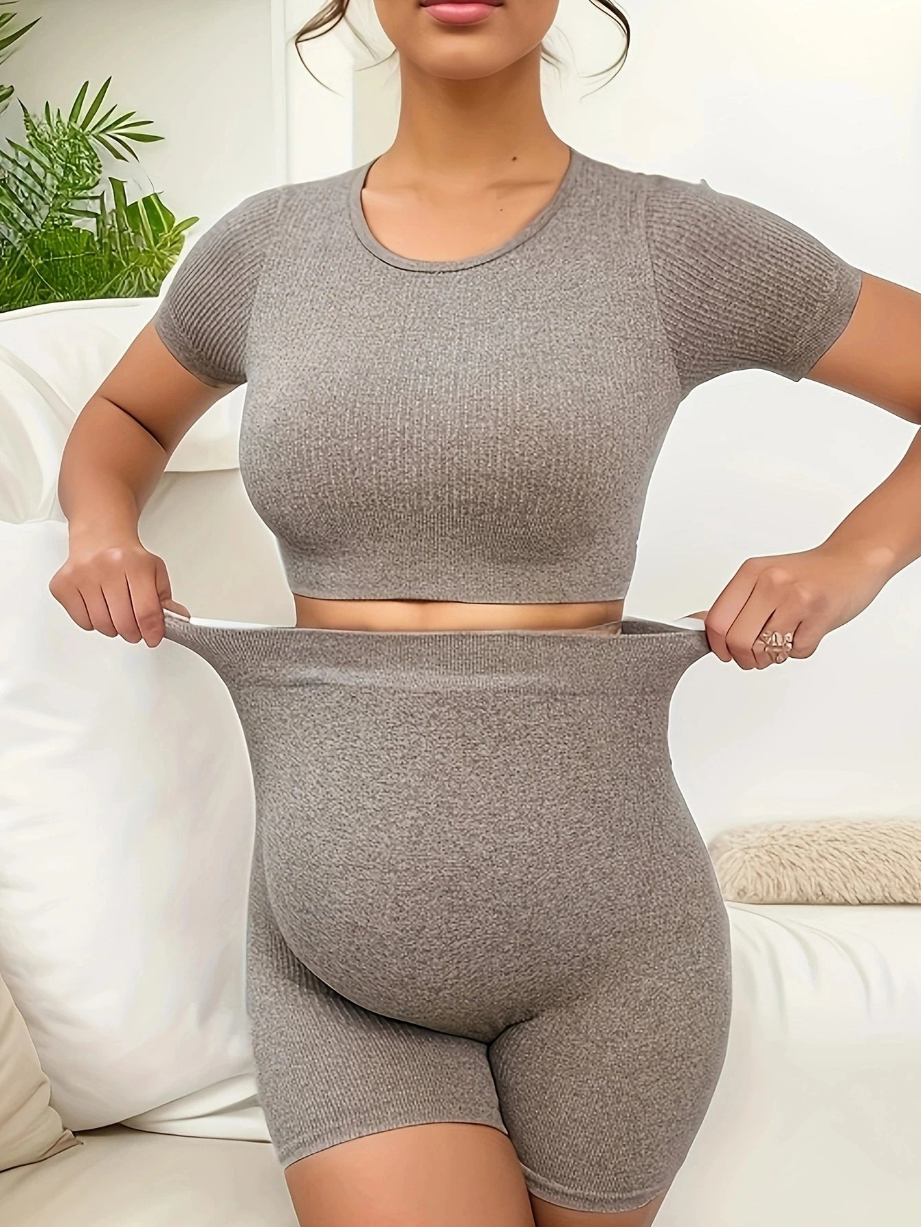 Legging Maternidade Conforto Sem Costura com Suporte