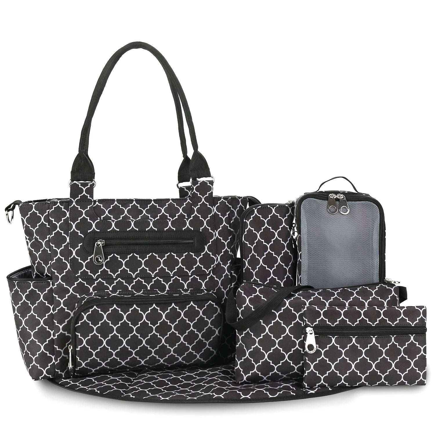 Conjunto Completo de Bolsas de Fraldas 7 em 1 - Praticidade e Estilo