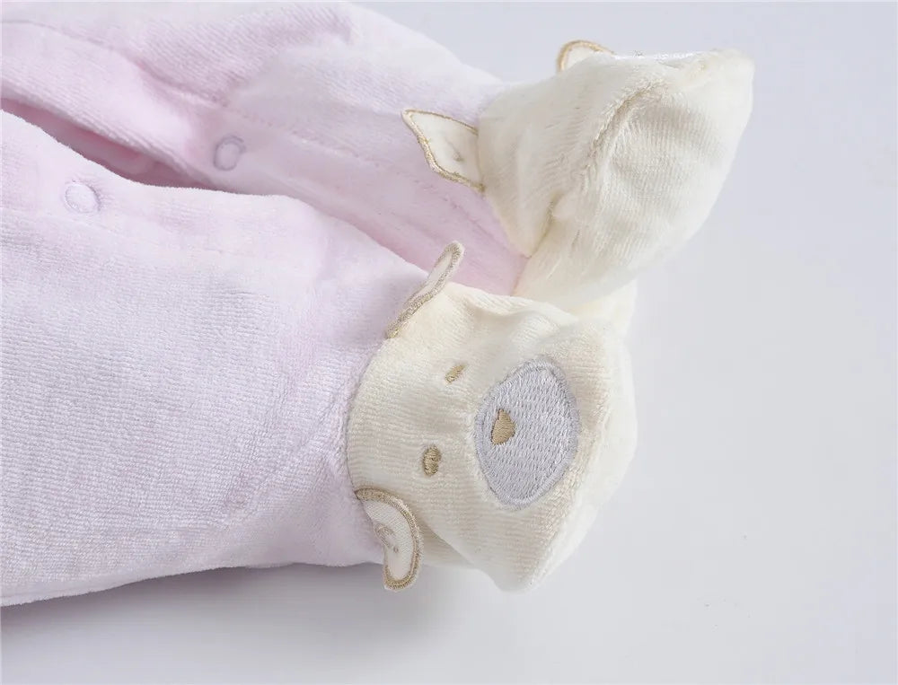 Macacão de Algodão Quentinho com Estampa de Urso