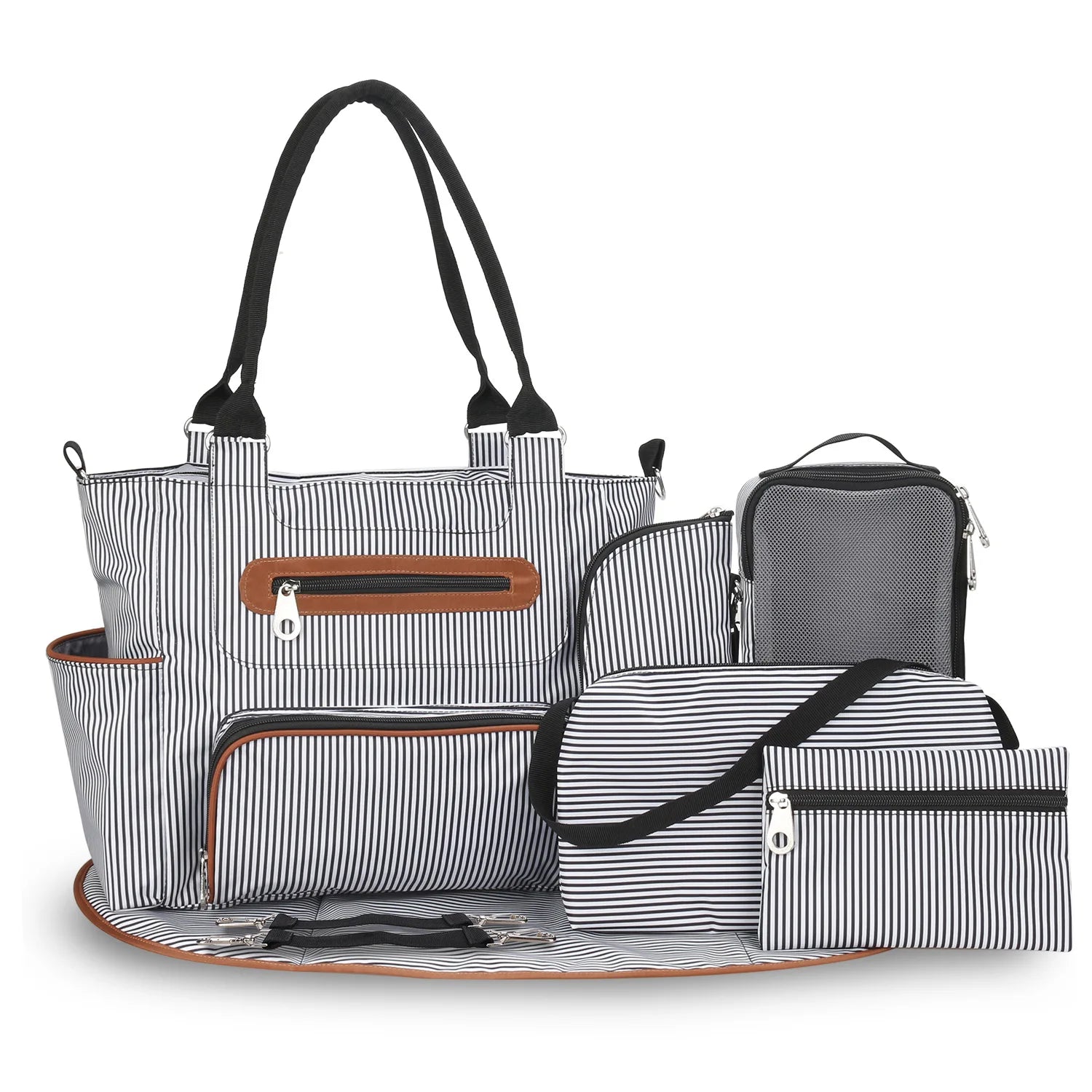 Conjunto Completo de Bolsas de Fraldas 7 em 1 - Praticidade e Estilo