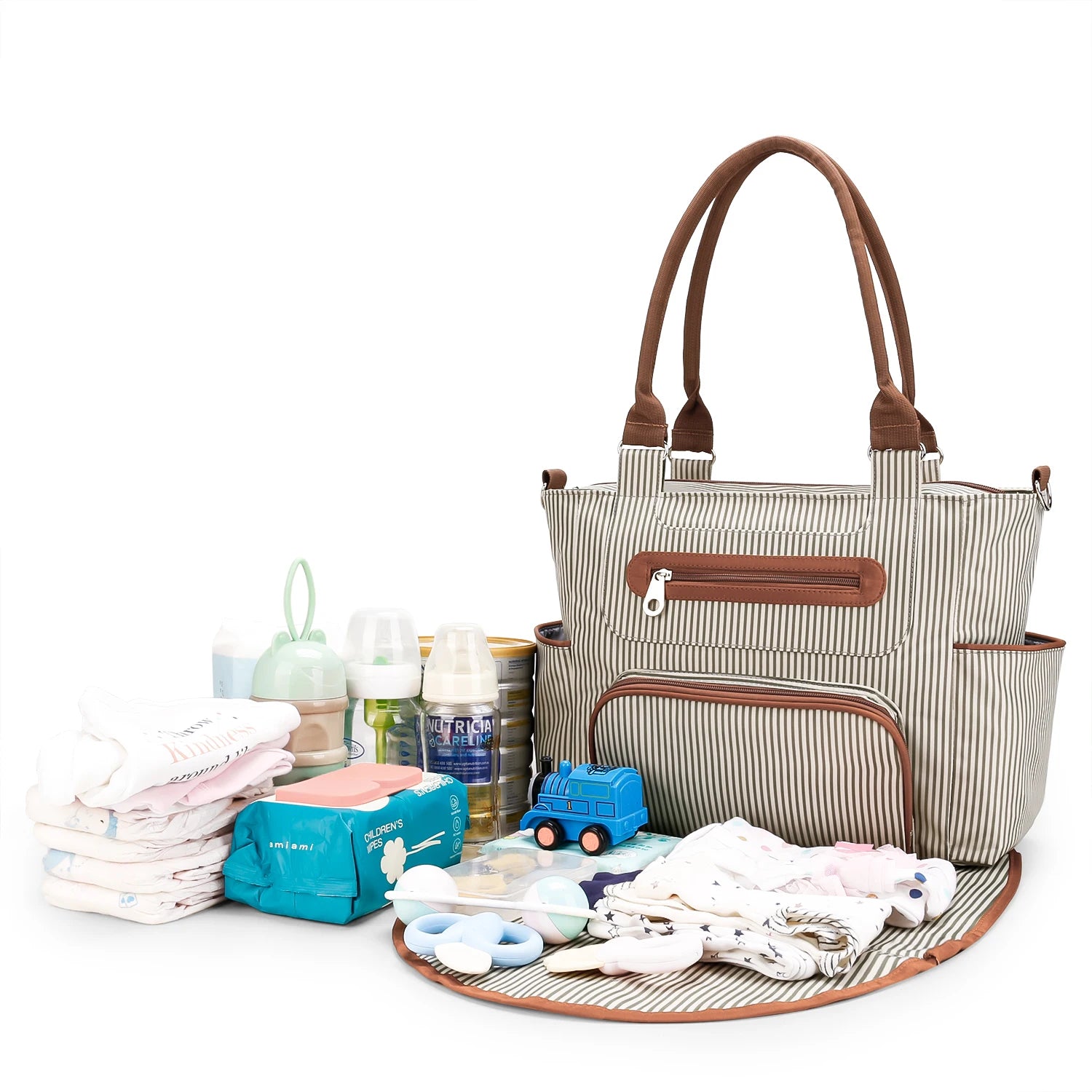 Conjunto Completo de Bolsas de Fraldas 7 em 1 - Praticidade e Estilo