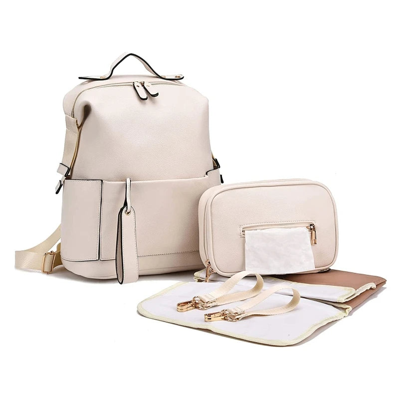 Mochila Maternidade de Couro Multifuncional